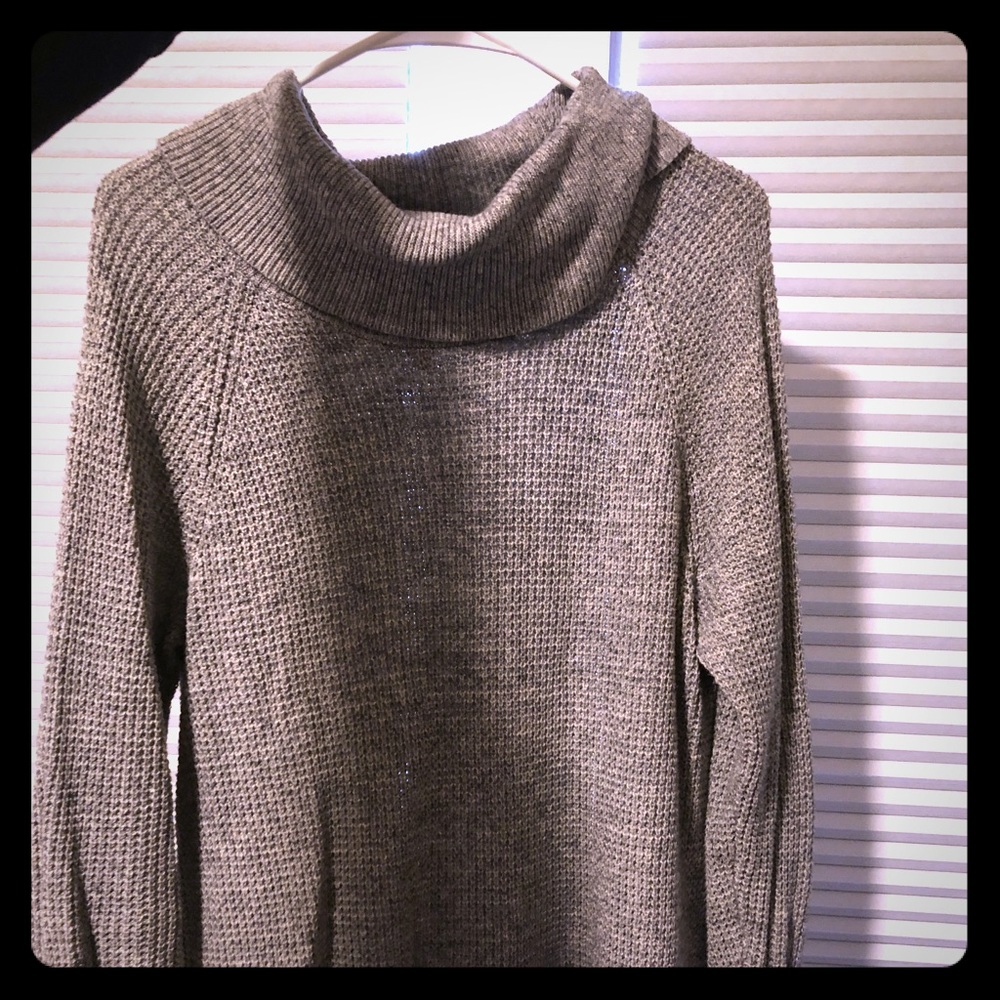 Beautiful grey cowl neck sweater, L